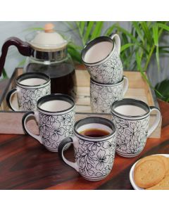 Unravel India "Mugal Bageecha" ceramic tea/coffee mug (6 Mug)