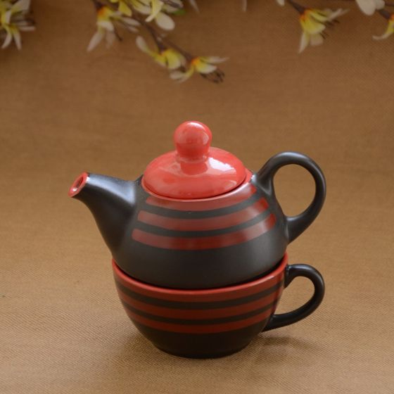 Unravel India Ceramic Single Tea Pot SeT