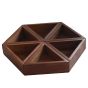 Unravel India sheesham wood hexagonal masala dani with "6 detachable boxes & spoon" for storing spices(Brown)