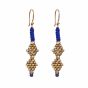 Unravel India Dhokra Blue Earring