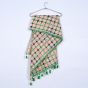 Unravel India Phulkari design Off-white base with green color embroidery Stole