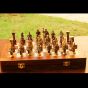 Unravel India Roman Brass Chess Set with wooden board
