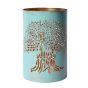Unravel India metallic pastel blue tree of life shadow candle tea light holder