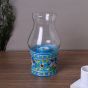 Unravel India Glass Tealight Candle Holder for Home Office Living Room Decoration (Blue)