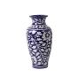 Unravel India "Blue Art Pottery" Ceramic Unique Decorative Vase for Home Decor, (10 X 3.5 Inch, Blue & White)