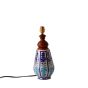 Unravel India blue pottery " Flower Motif Mugal Art" ceramic vessel decorative lamp with White Shade