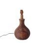 Unravel India "Matka Ribbed" sheesham wood table lamp with off-white shade
