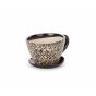 Unravel India Ceramic Brown Cup Saucer Planter