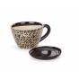 Unravel India Ceramic Brown Cup Saucer Planter