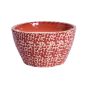 Unravel India ceramic glazed red oval polka dot table top planter