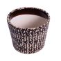 Unravel India ceramic glazed brown bucket polka dot table top planter