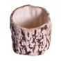 Unravel India ceramic matte finish wooden texure cylindrical table top planter