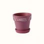 Unravel India "Swirl Motif" maroon handmade & handpainted planter pot with tray in terracotta