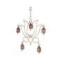 Unravel India lotus shape having 5 Copper Bells Antique Finished Wind Chime (Jhoomar) for Home Décor