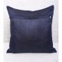 Unravel India Blue Patch Stripe Silk Cushion Cover (Set of 5)