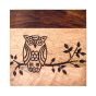 Unravel India Sheesham wood brown owl Coaster Set (Set of 2)