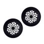Unravel India Handcarved black circular coaster in Soap Stone(Set of 2)