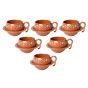 Unravel India Earthen Print Ceramic Cup Saucer(Set of 6)