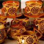 Unravel India Warli handpainted Stoneware Tea Set (set of 15)