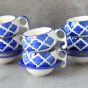 Unravel India Moroccan handpainted chirag ceramic Cup Saucer(Set of 6)