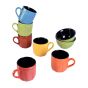 Unravel India Ceramic tableware serving hand knitted multicolor snack set(Set of 6 Mug & 2 Bowl)
