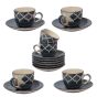 Unravel India "Umrao Jaan" ceramic handpainted cup saucer(Set of 6)