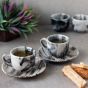 Unravel India " Vintage Chronical of Italy" ceramic cup & saucer(6 Cup, 6 Saucer)