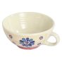 Unravel India "Flower Petals" handpainted ceramic soup bowl(6 Bowl, 6 Spoon)