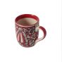 Unravel India shades of Red "Mugal Floral" handpainted tea/coffee Mugs(Set of 6)