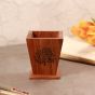 Unravel India handcarved "Tree of Life" sheesham wood stationary holder for pen/pencil