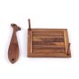 Unravel India Wooden engraved Brown Tissue and Tooth Pick holder