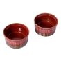 Unravel India ceramic maroon & dark brown studio chutney bowl set (Set of 2)