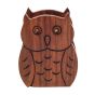 Unravel India wooden handcrafted brown owl shape tissue holder