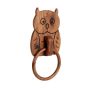 Unravel India wooden handcrafted brown owl shape towel holder