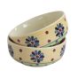 Unravel India "Flower Petals" handpainted ceramic serving bowl(Set of 2)