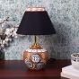 Unravel India terracotta warli handpainted home decorative brown matki table lamp