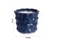 Unravel India ceramic glazed studio blue bucket table top planter