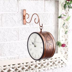 Unravel IndiaBrass Plated Double Side Copper Vintage Station Clock