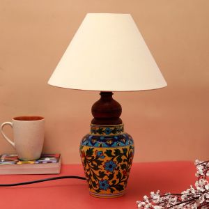 Unravel India "Mugal Bageecha Matka" ceramic decorative Lamp (Multicolor)