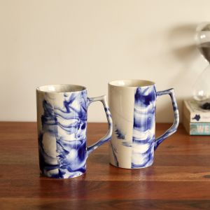 Unravel India "Shades of Earth" ceramic beer mug(2 Mug)