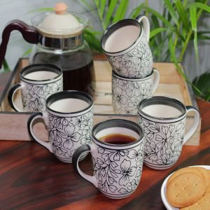 Unravel India "Mugal Bageecha" ceramic tea/coffee mug (6 Mug)