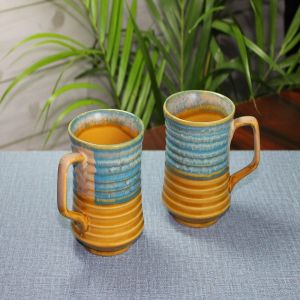 Unravel India studio glazed ceramic tea/cofee mug (Set of 2)