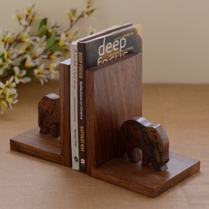 Unravel India Wooden Elephant Book End