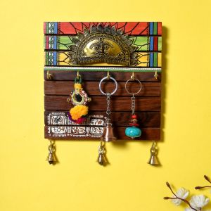 Unravel India Dhokra Craft & Warli painted fusion Key Holder