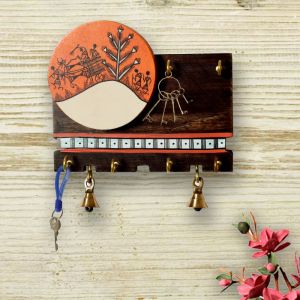 Unravel India Sheesham & MDF Wood Handpainted key holder