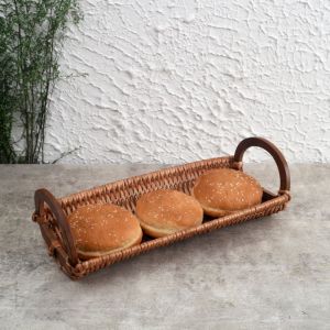 Unravel India handmade "Wicker" Tray for serving bread/chapati